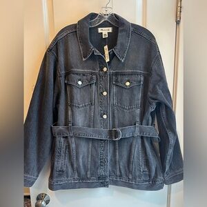 Madewell Black Jean Jacket with Belt